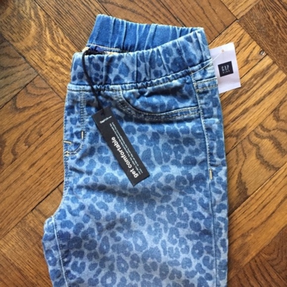 GAP Girls Cheetah Leopard Jean Denim Joggers Anima - Picture 4 of 5